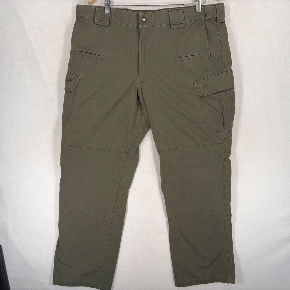 5.11 Tactical Mens 38x30 Green Ripstop Cargo Pants Straight Leg Outdoor Utility